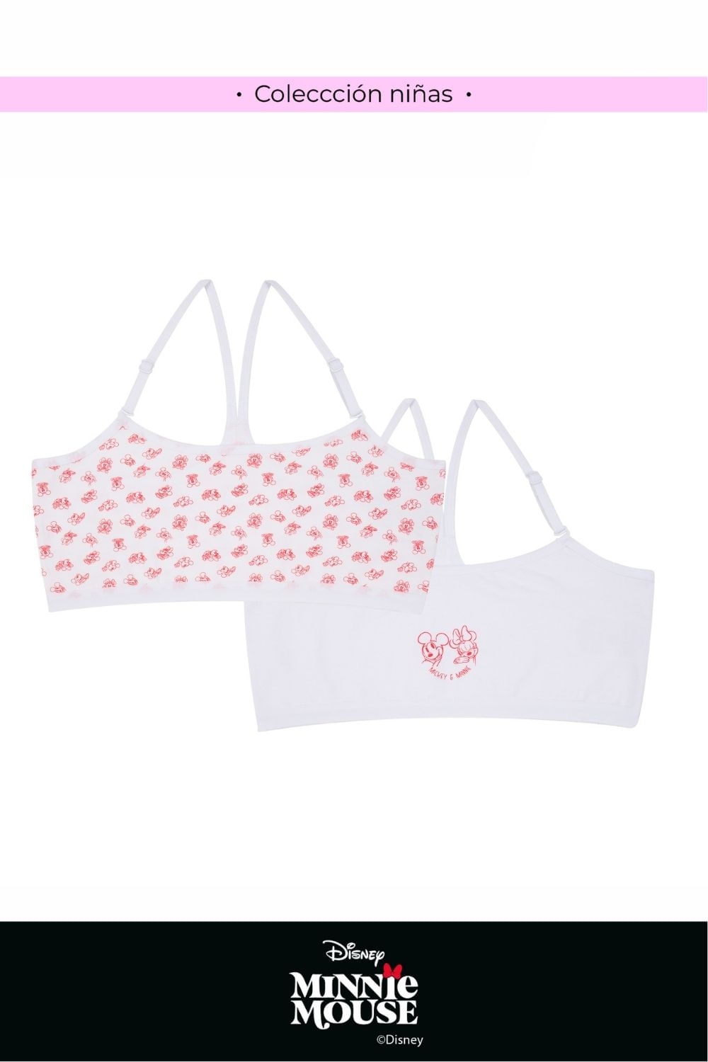 Top para niña coleccion paquete x2 disney en algodón